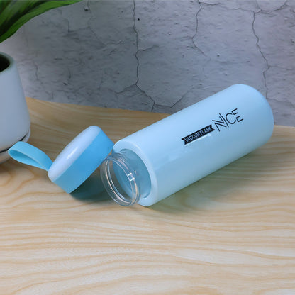 Plastic Water bottle 400ml leak proof, water bottle with daily water intake for gym and children, Nice Bottle (1 pc / Mix Color)