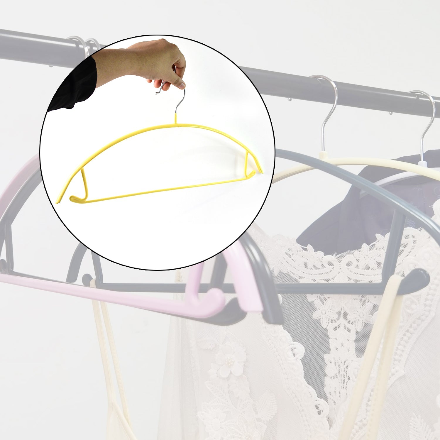 Neutral image of metal clothes hanger
