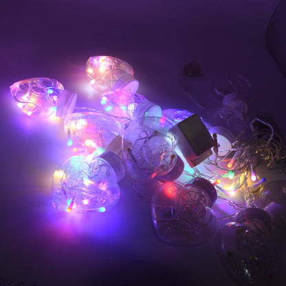 8 feet multicolor Wish Ball LED string lights illuminating a festive room.