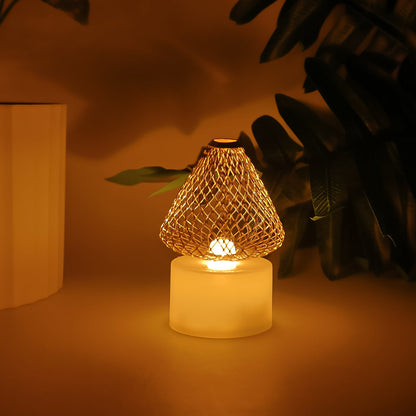 Elegant decorative LED flameless candle light showing warm flickering light