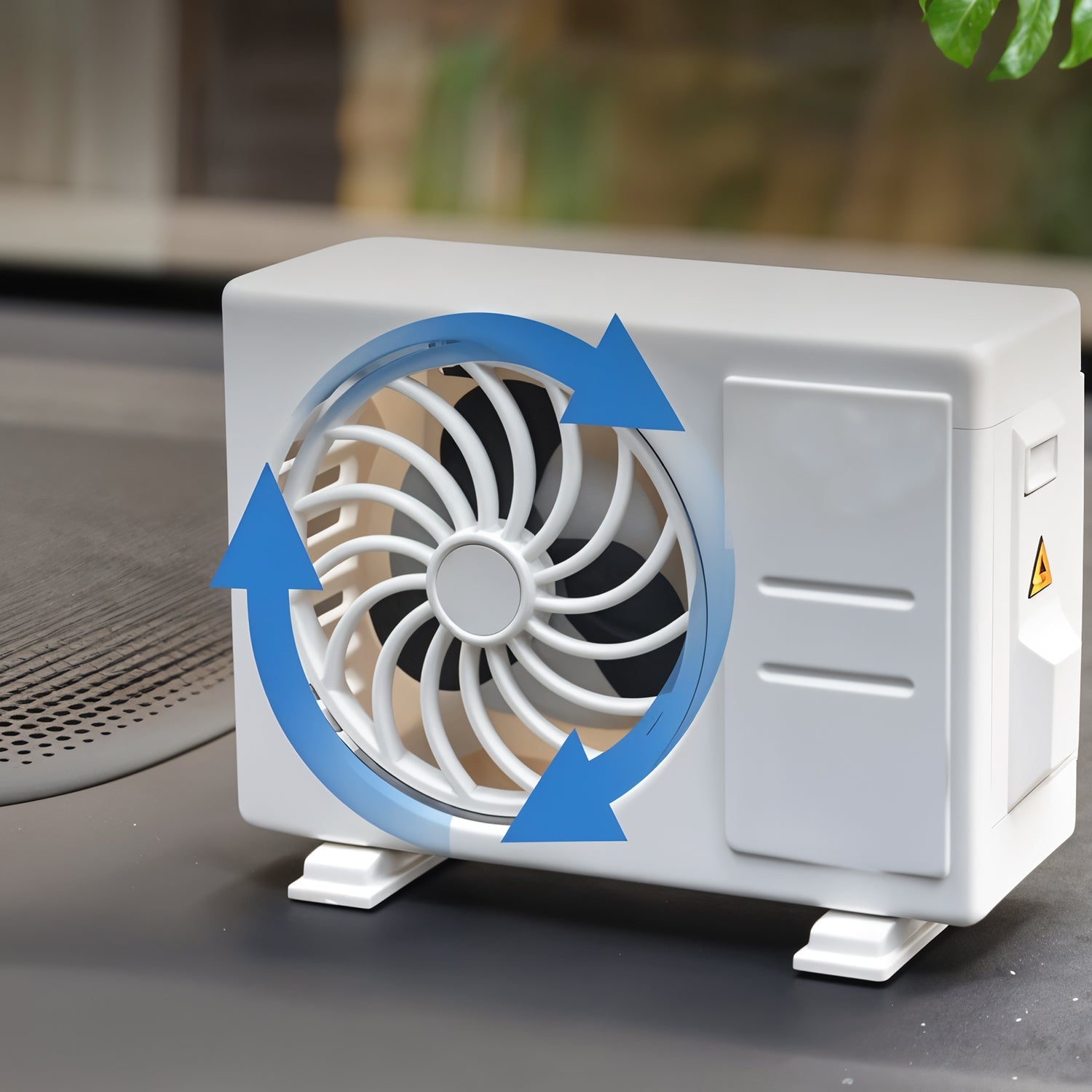 Solar-powered car air freshener clipped onto car AC vent for fragrance