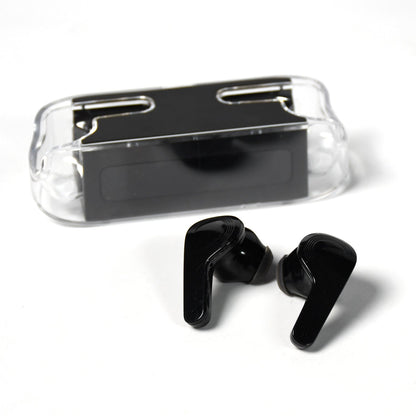 Sleek black M12 Max Bluetooth Earbuds, ready for seamless wireless connectivity.