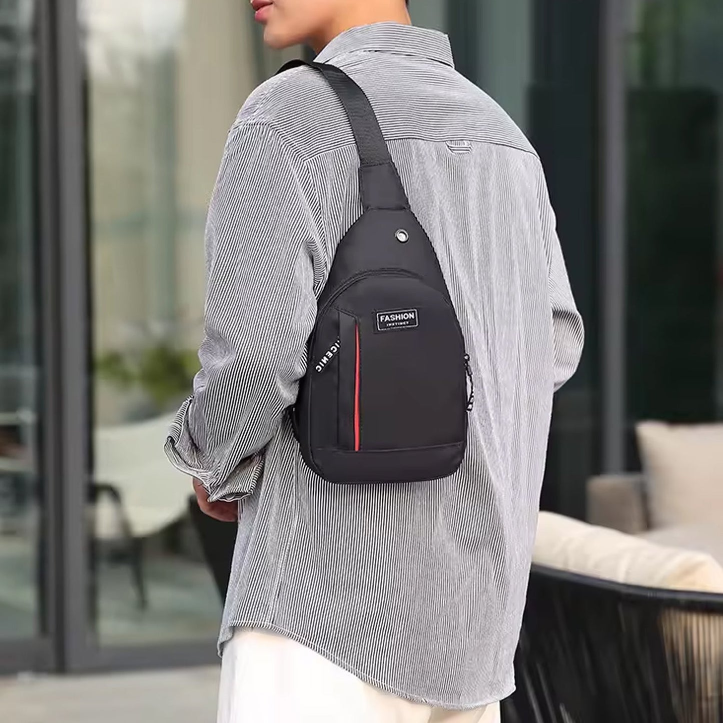 Waterproof Anti-Theft Crossbody Fanny Pack – (1 Pc, Black & Grey)