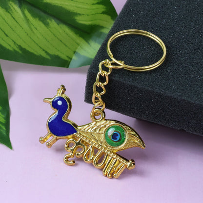 Mix design Krishna keychain group ready for vehicle or home keys.