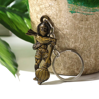 Set of two Hanuman metal keychains perfect for gifting and personal use