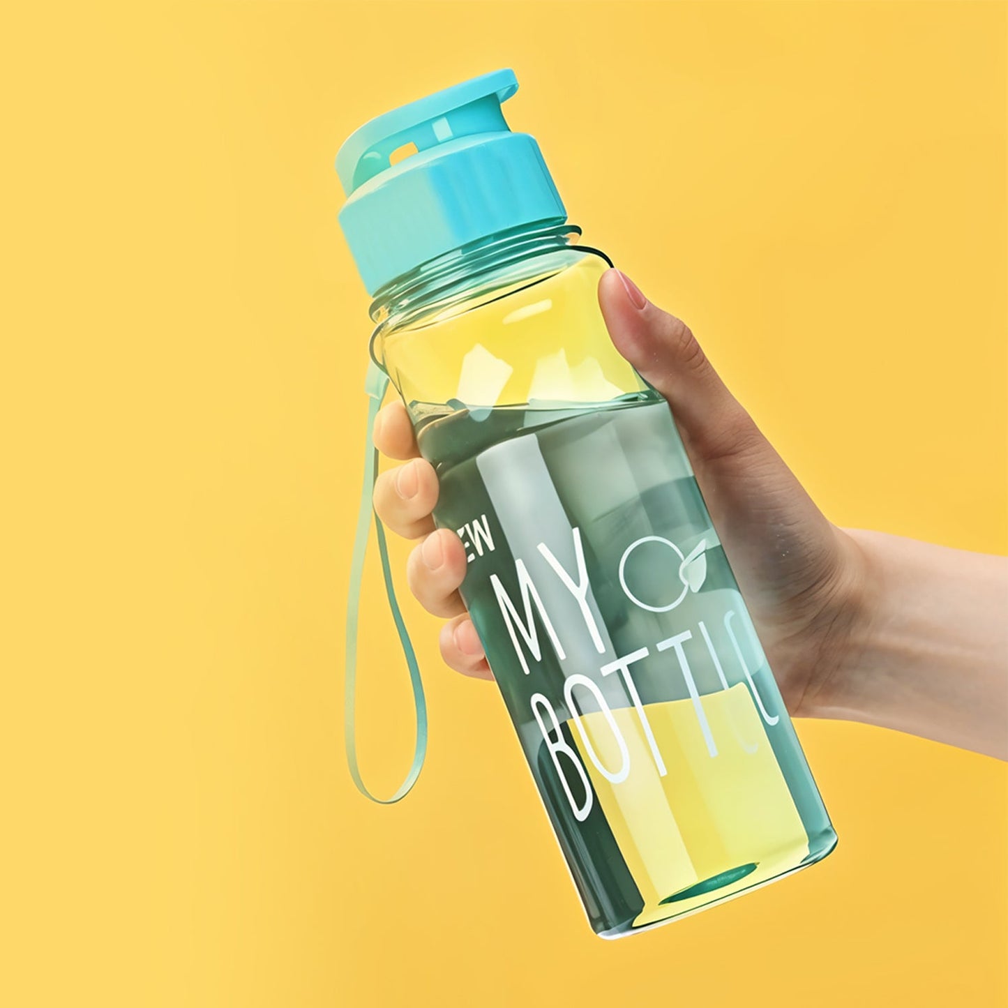 Clear BPA-free plastic sports water bottle designed for gym and travel use