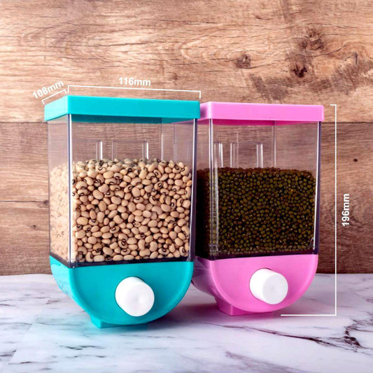 A single 1100 ml wall-mounted dry food dispenser in an assorted color, perfect for cereals.