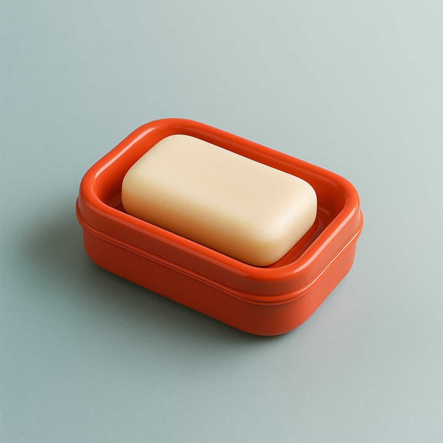 Premium Quality Rectangular Brick Red Plastic Soap Case (1 Pc)