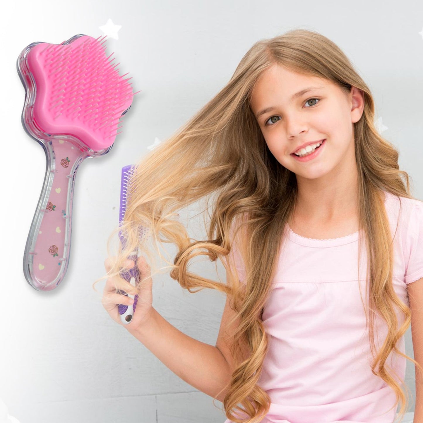 Cartoon Hair Brush Massage Shower Comb Blur Wet Salon Hair Brushes Hair Styling Tools, Glitter Comb, Soft & Smooth Brush, Mermaid Brush For Kids Return Gifts For Kids (1 Pc ), Hair accessories