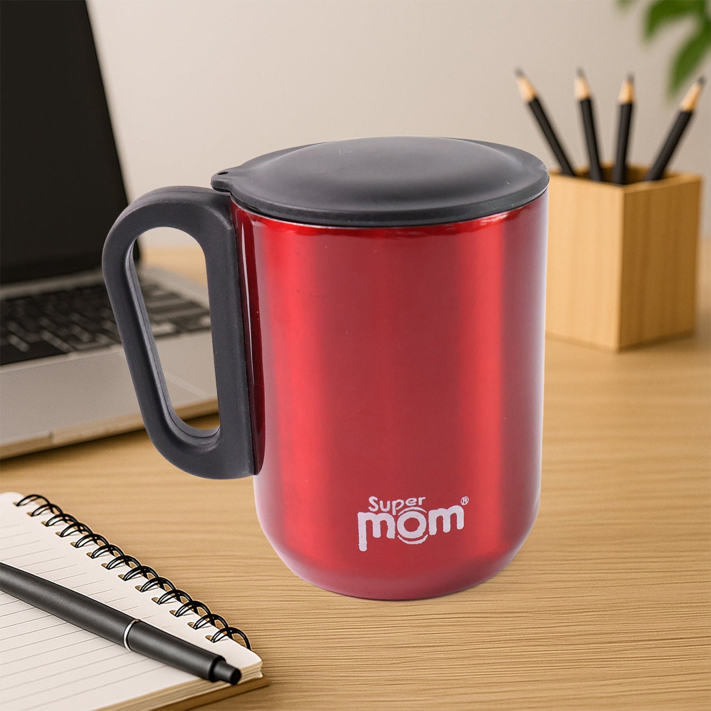 Supermom Stainless Steel Metallic Coffee Mug Approx 300ml, Tumbler (1 Pc)