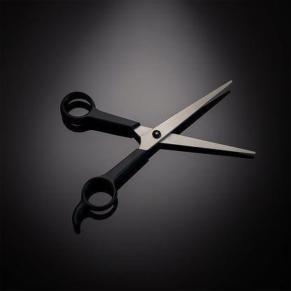 Sharp barber shears ideal for trimming and layering hair