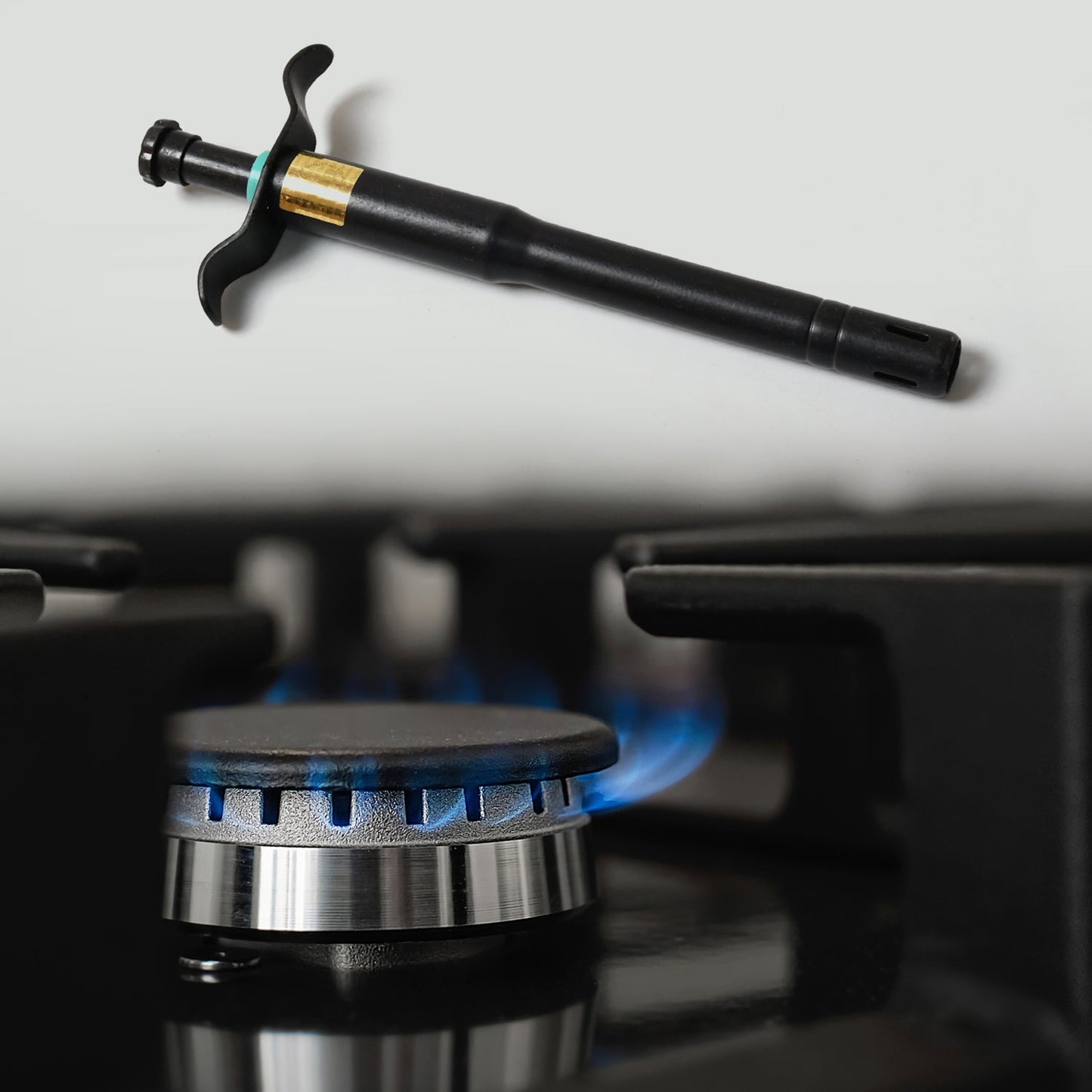 CookAura black stainless steel Gas Lighter for Stove, sleek design.