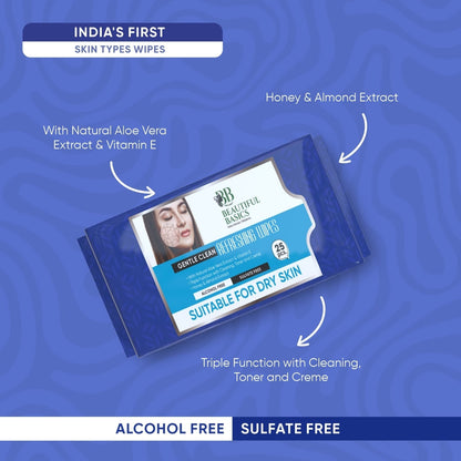 Pack of refreshing alcohol-free wet wipes on a clean surface.