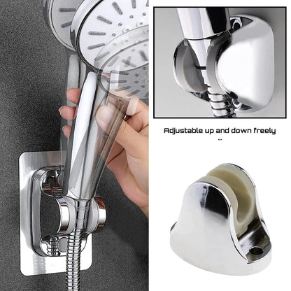 Bathroom accessory, an adjustable shower head mount, on a white background.