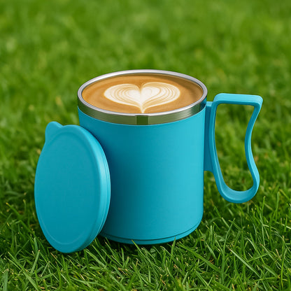 300ml Stainless Steel Mug: Insulated, Leakproof Lid, Hot/Cold Drinks (Mix Color)