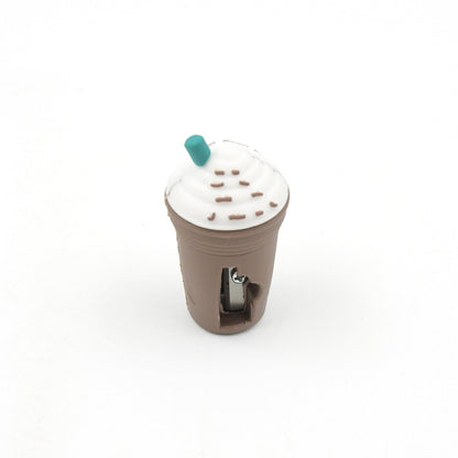 A coffee sharpener with a pencil, highlighting its fun design for students.