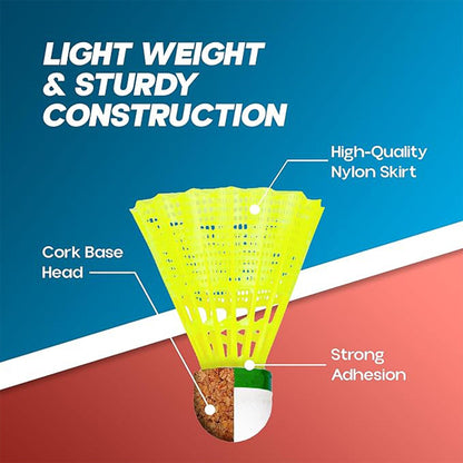 Knx Durable Plastic Shuttlecock (6 Pcs Set)