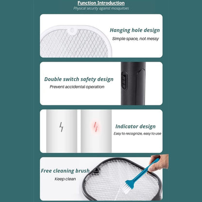 Electric fly swatter with a visible UV light feature.
