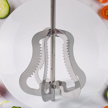 Efficient kitchen whisk with manual press mechanism for frothing