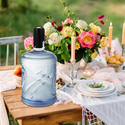 Top view of portable one-touch water dispenser pump for bottled water