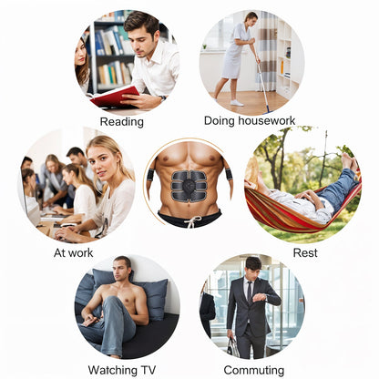Wireless 6-Pack Abs Stimulator – Rechargeable Vibrating Muscle Exerciser & Body Massager for Abdominal Training