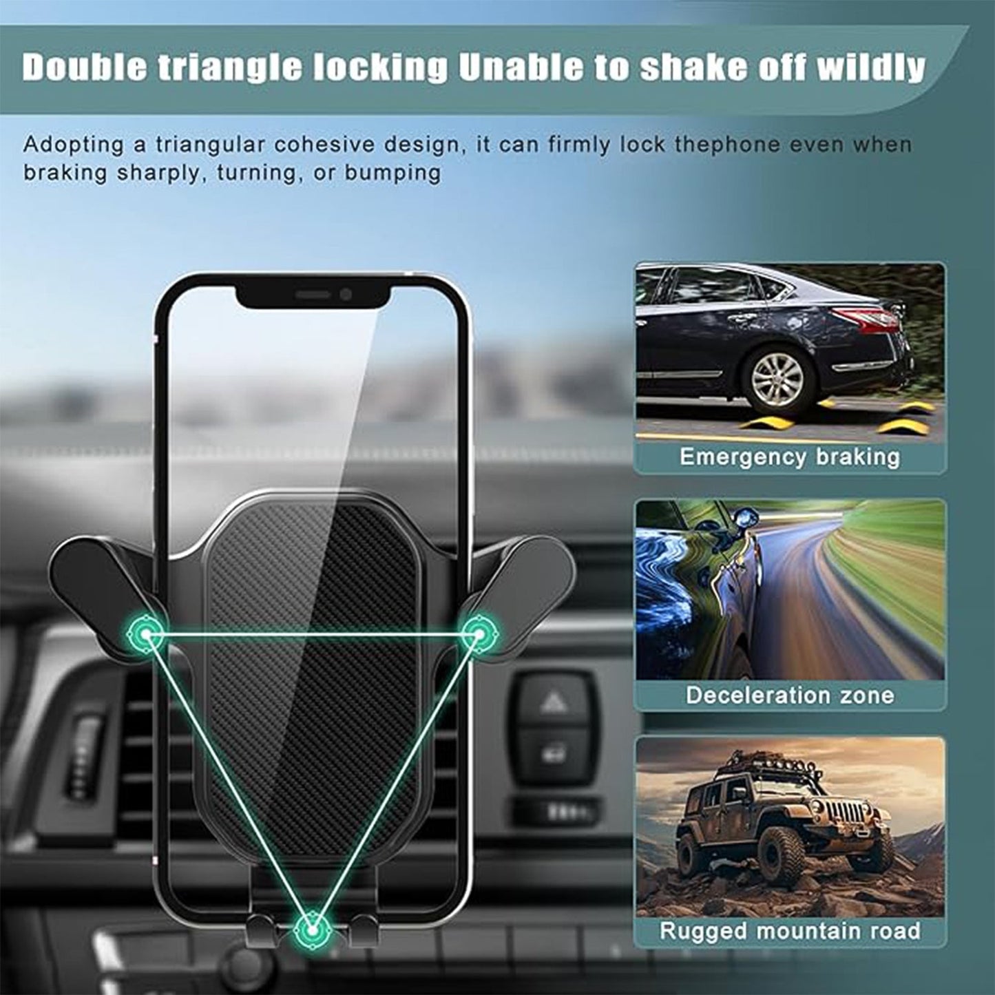 Installation of plastic car mobile holder on vehicle's AC vent
