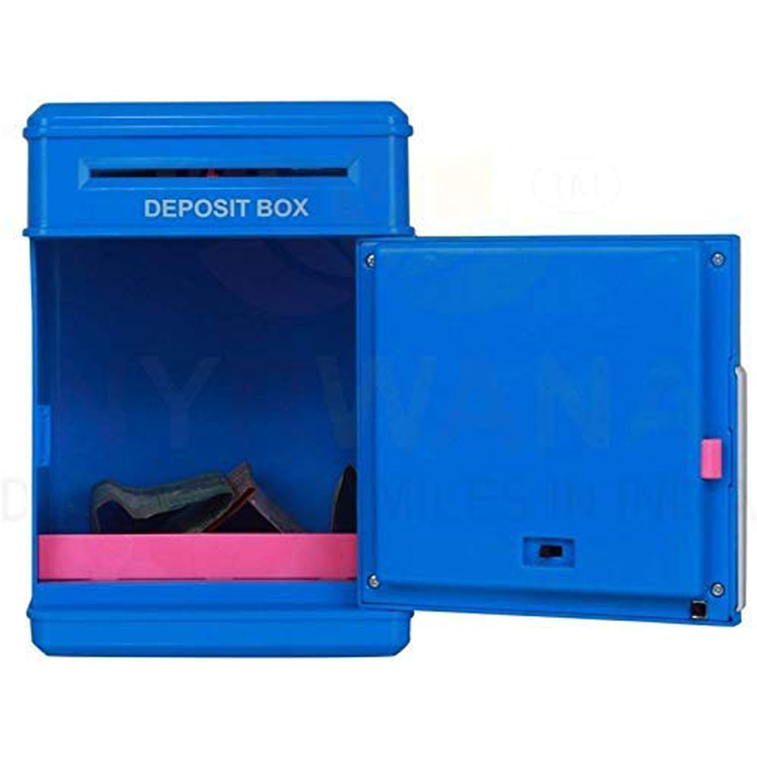 Child happily depositing paper money into their Kids Electronic Piggy Bank.