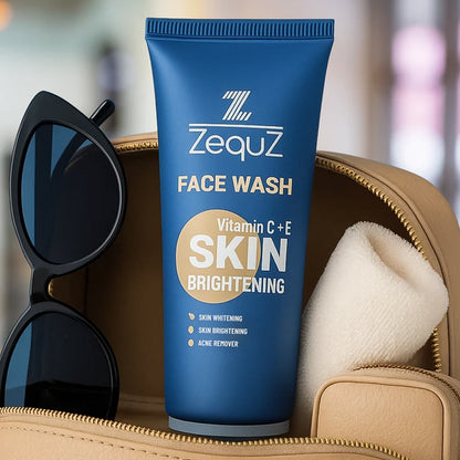 Zequz Vitamin C + E face wash in sleek flip-cap tube packaging