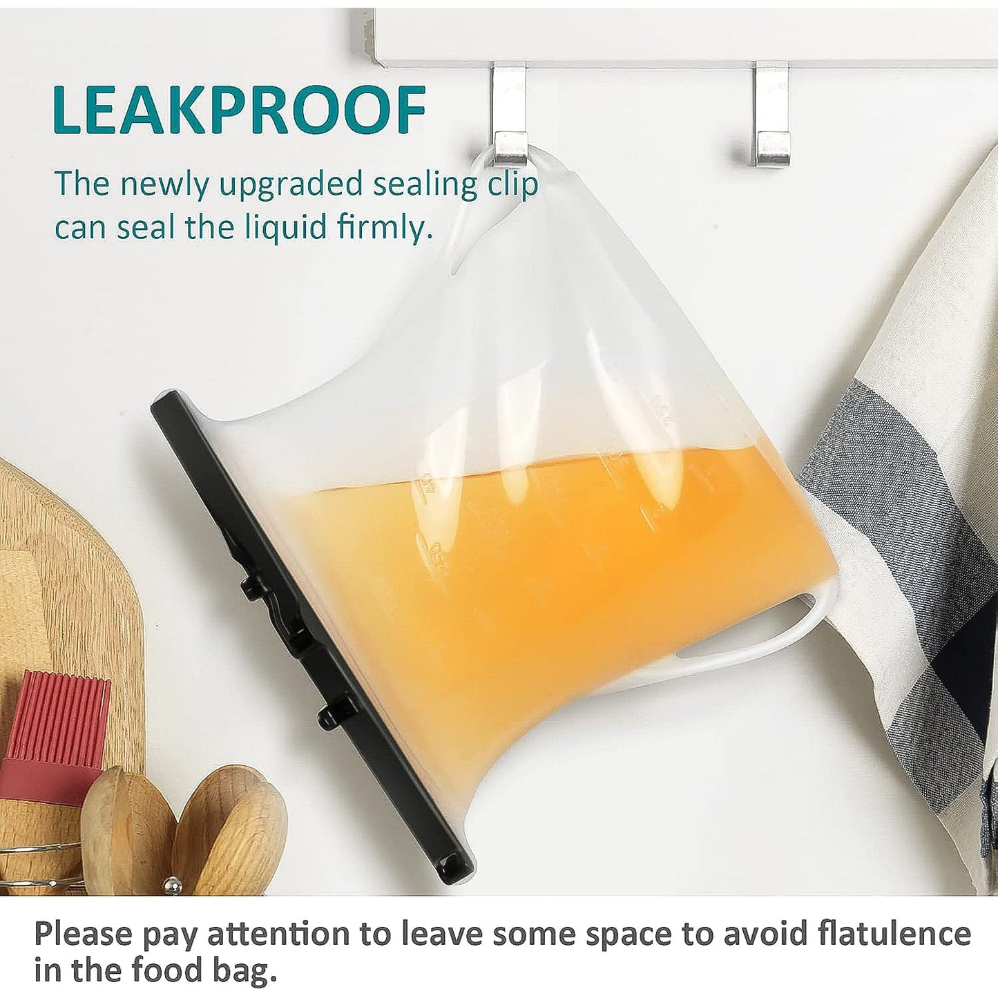 Reusable Silicone Food Bag – Leakproof, Flat Bottom, BPA-Free, Microwave & Dishwasher Safe
