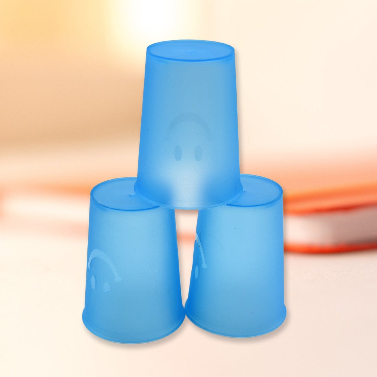 Reusable Plastic Drinking Tumblers - 4-Piece Transparent Water Cup Set for Kitchen & Dining
