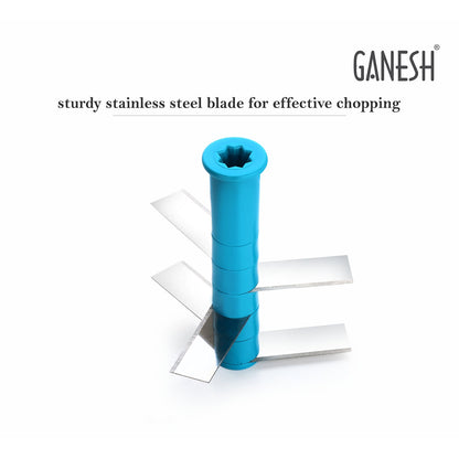 Top-down view of the Ganesh Master Chopper, showcasing its transparent 900ml bowl.