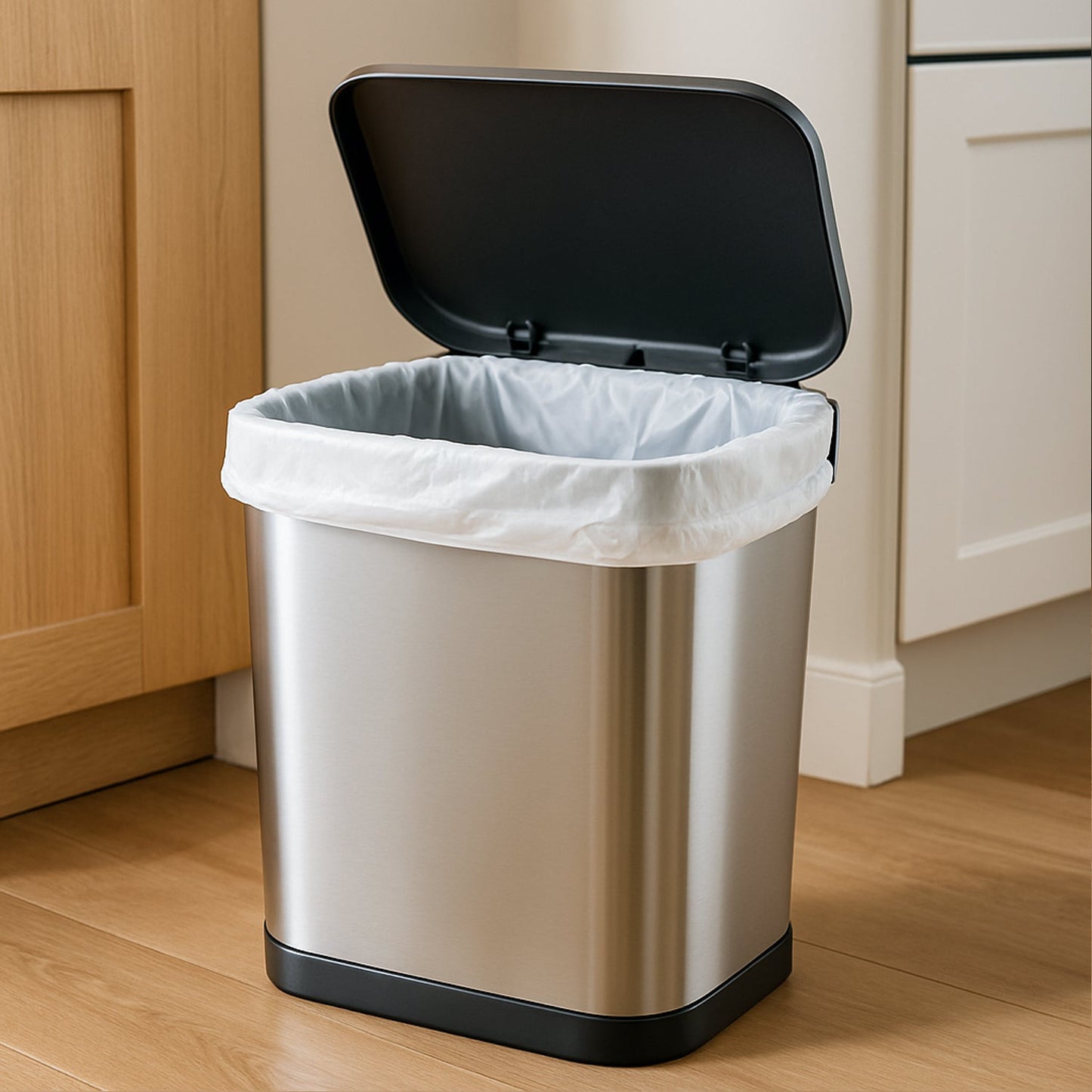 Leak-proof 45x45 cm garbage bag in kitchen dustbin