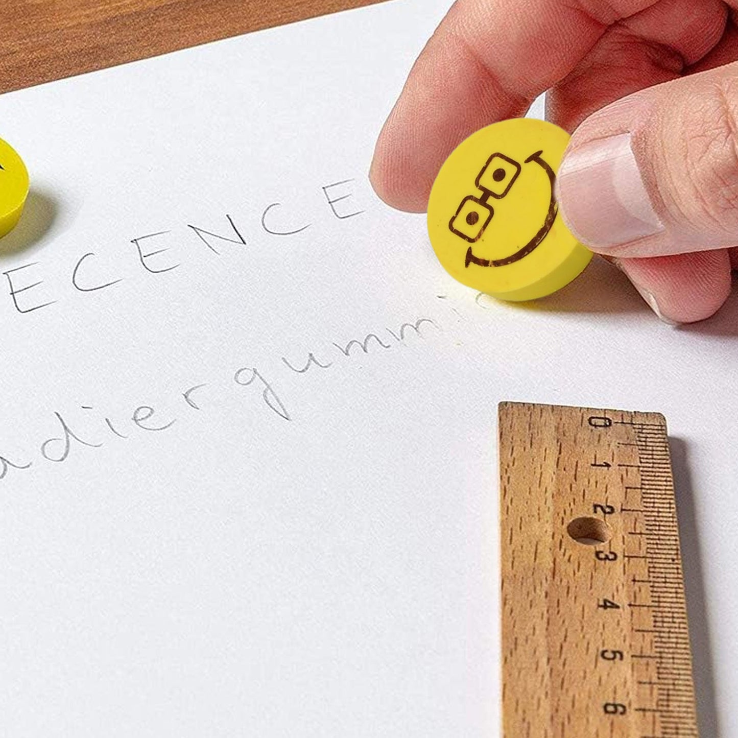 Assortment of colorful cartoon erasers, great for creative kids.