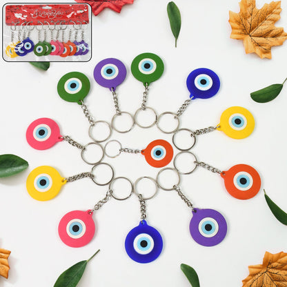 Chic evil eye charm keychain with silicone pendant