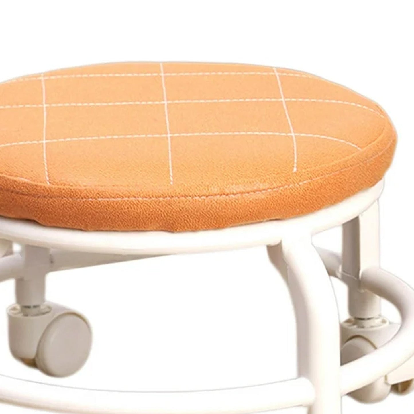 Roller Seat Stool Low Height Rolling  Plastic  Stool Multifunctional Small Household Movable Mini Stool Pulley Wheel Stool for Garage Home Library (1 Pc)