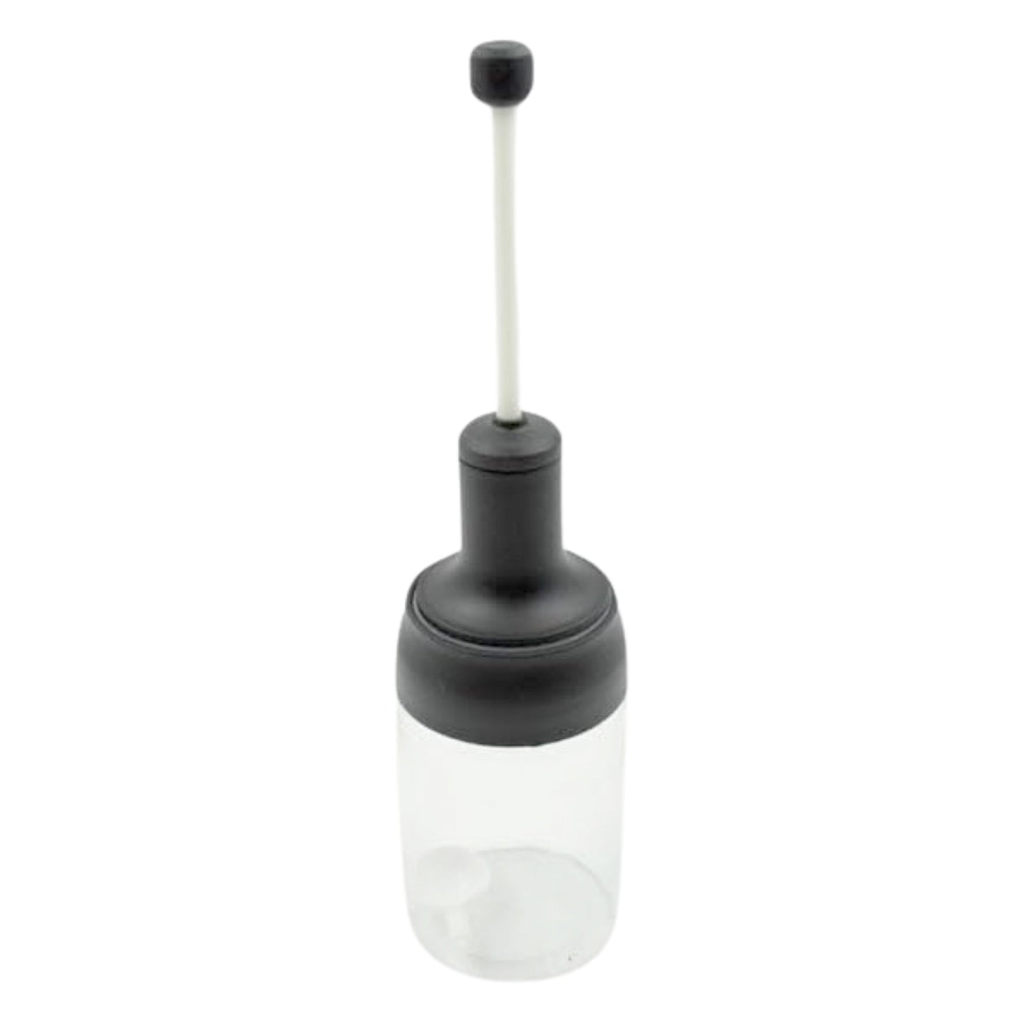 The sleek design of the Heat-Resistant Glass Seasoning Jar on a kitchen counter.