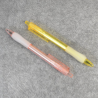 A pair of CustoPen ballpoint pens displayed with essential office stationery.