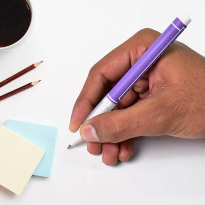 Black gel pen featuring comfortable anti-slip grip