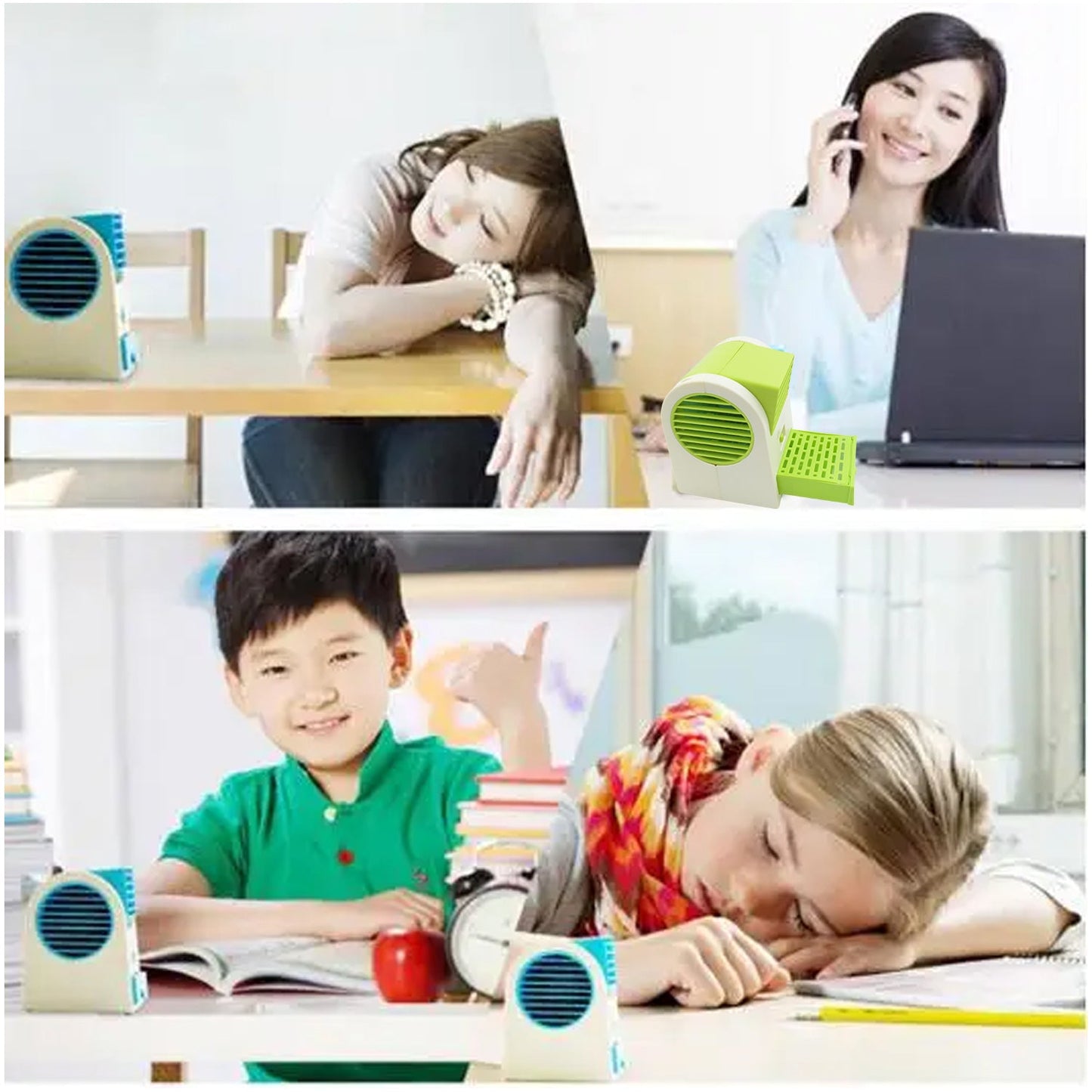 Portable Air Cooler-Rechargeable Personal with Duration Desk Cooling Fan USB/Battery Powered Desk PC Laptop Air Conditioner Cooler for Home, Bedroom, Travel, and Office