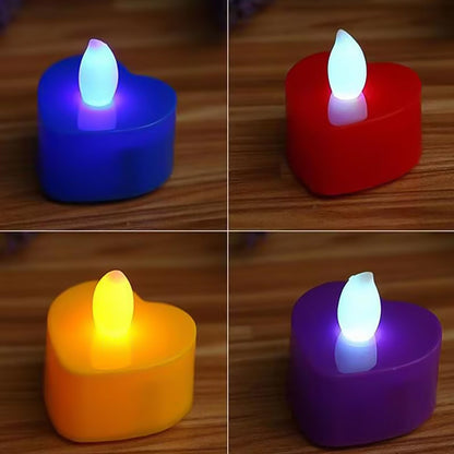 LED tealights illuminating a traditional Indian Diwali rangoli design.