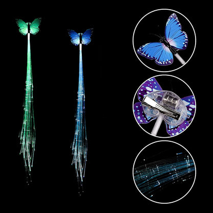 LED Butterfly Hair Braid Clip (Mix Color, 1 Pc)
