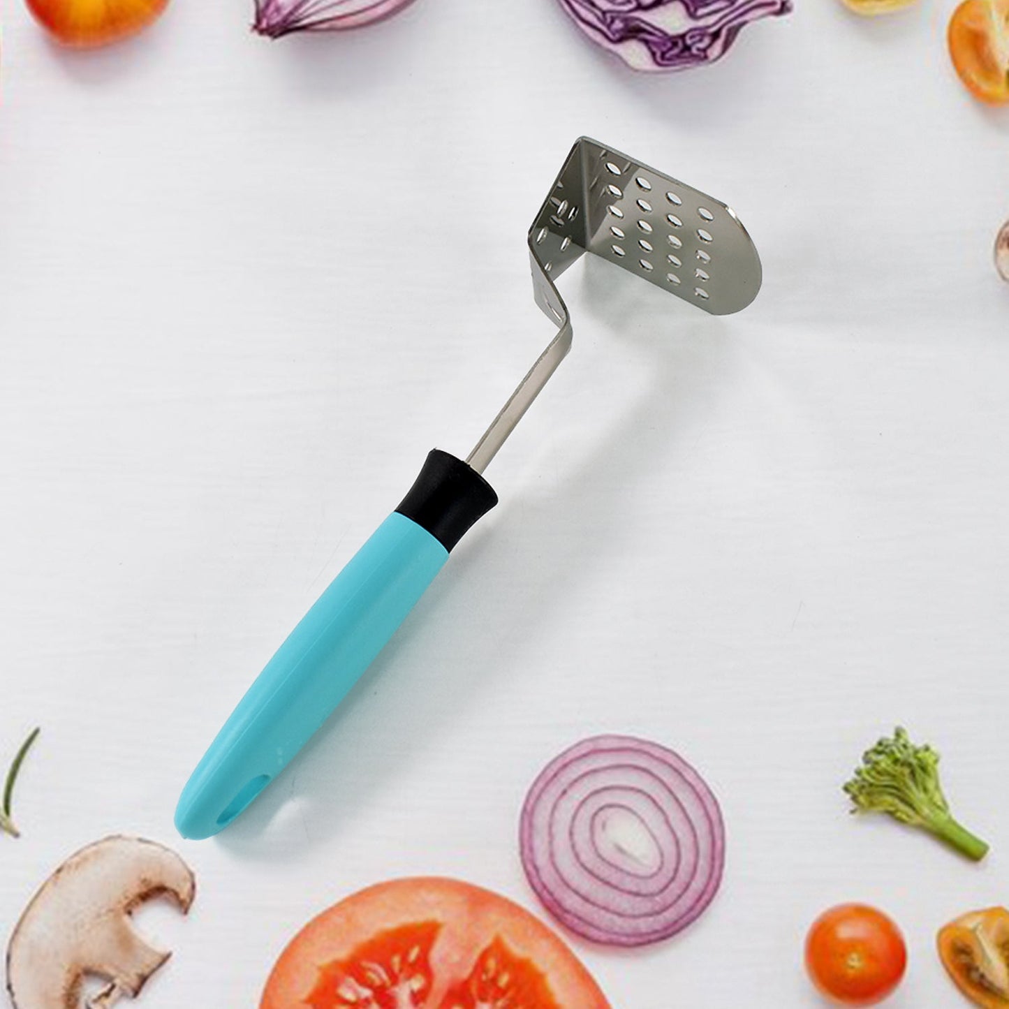 Apex L-Handle Stainless Steel Potato Masher Ergonomic Grip (1 Pc)