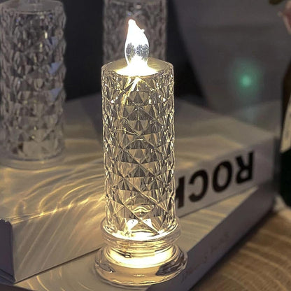 Group of Crystal LED Candles creating a warm, inviting glow for home decoration.