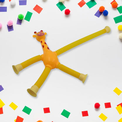 LED Telescopic Suction Cup Giraffe Toy,  Tubes Fidget Toys, Shape Changing Telescopic Sensory Tubes Fidget Tubes Sensory Toys Suction Toy, Funny Gift (3 Pcs Set)