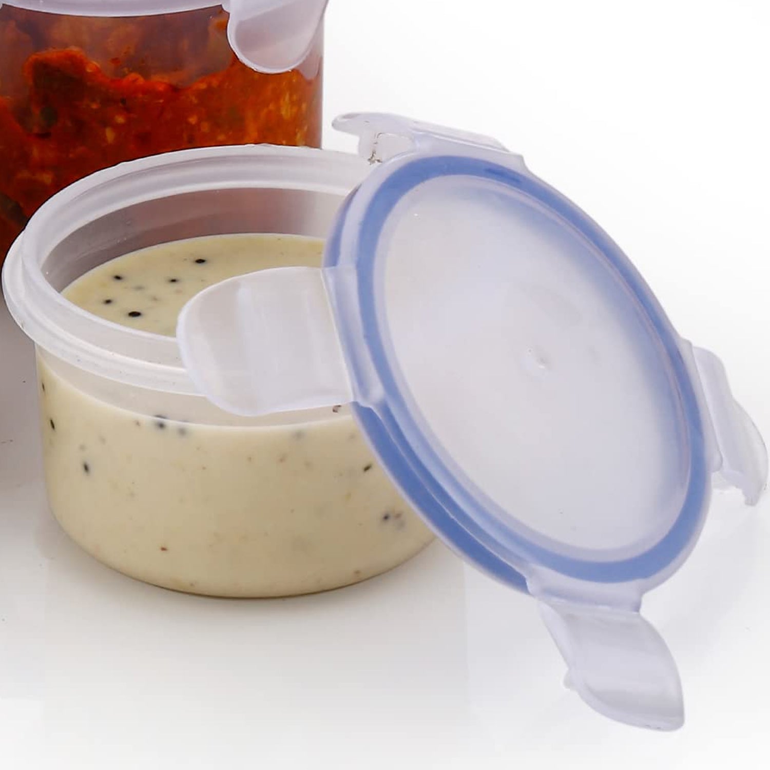 A complete set of 5 BPA-free airtight food storage containers in different capacities.