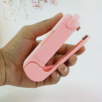 Mini Plastic Bag Sealer – Portable Heat Sealing Machine, Battery Operated (1 Pc / Mix Design)