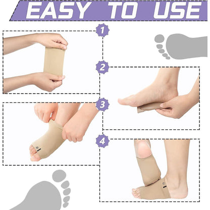 Demonstrating the elasticity and soft texture of the Arch Support Sleeve material.