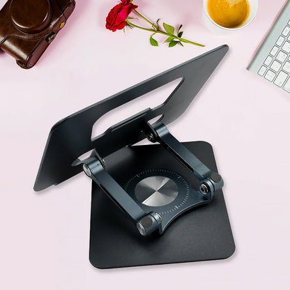 Foldable design of the aluminum laptop stand for easy portability.