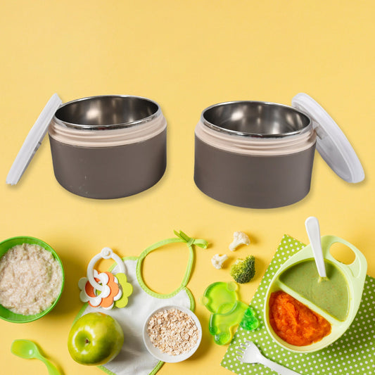 Ganesh Smart Stack 2-Layer Stainless Steel Leak-Proof Lunch Box for Office, School, Picnic