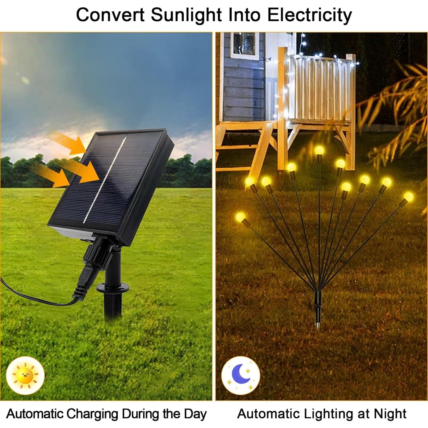 Solar-Powered Warm White Garden Ball Light Set